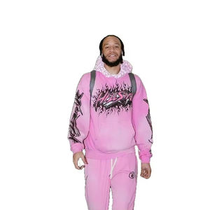 Hell Star 2025年 新作コレクション ハイストリートスタイル 男女兼用 100%コットン アシッドウォッシュ デジタルプリント パーカー - Product Image 5