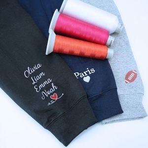 <span class=keywords><strong>Sudadera</strong></span> con capucha bordada personalizada con corazón grande en el pecho, regalo de Grammie para los nombres de los abuelos, tela de Jersey, temporada de invierno - Product Image 4