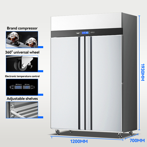 Oem thương mại nhà bếp tủ lạnh tủ đông 860L thép không gỉ thẳng đứng đầu gắn với làm mát không khí Defrost tính năng - Product Image 2