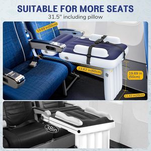Inflatable Toddler Airplane <b>Bed</b> with Adjustable Safety Belt <b>Portable</b> Travel Footrest <b>Bed</b> - Product Image 2