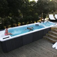 Baignoire Spa extérieure de luxe de 7.5m, piscine sans fin, bain à remous autoportant, Spa Balboa