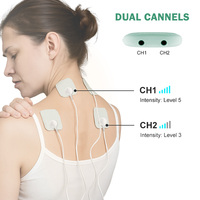 Appareil TENS professionnel à double canal avec écran LCD, 20 niveaux d'intensité, machine d'électrothérapie multi-modes pour soulager la douleur