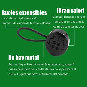 Cao Cấp 10-Nút Cổ Mở Rộng Cho Nam Giới Phụ Nữ Giản Dị Rắn Mô Hình Ăn Mặc Áo Sơ Mi Đàn Hồi Cổ Áo Dệt Tự Nhiên Mở Rộng - Product Image 6