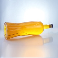 Nouvelle bouteille en verre transparente de 750 ml pour spiritueux, design exquis, vente en gros, avec bouchon en liège, pour vodka et tequila