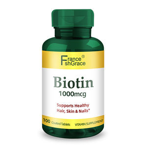 Biotina para el crecimiento del cabello, vitaminas para la piel y las uñas, apoya la salud del cabello, la piel y las uñas, suplemento de biotina de 1000 MCG para adultos - Product Image 1