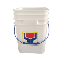 Seau en plastique carré de 20 L de qualité alimentaire avec couvercle, personnalisable avec logo, idéal pour la collecte de dons - Vente en gros