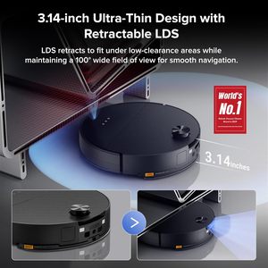 Aspirateur robot <span class=keywords><strong>Roborock</strong></span> Saros <span class=keywords><strong>10</strong></span> avec fonction de lavage, aspiration puissante de 22000 Pa, VibraRise 4000 VPM, haute pression 8N, ultra-fin, pour les zones domestiques et les animaux domestiques - Product Image 2