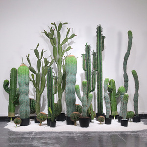 Cactus Artificial de Gran Tamaño, Estilo Rústico Natural, Planta en Maceta, Decoración de Escena Tropical Desértica, Bonsái de Plástico PE - Product Image 1