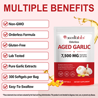 Acentiallabs Complément alimentaire en gélules molles à l'extrait d'ail vieilli naturel sans gluten, sans odeur, pour le soutien immunitaire et le bien-être général
