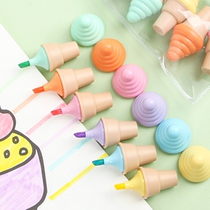 Phim hoạt hình sáng tạo kem Bút huỳnh quang hình nón-dễ thương cho học sinh. Mini Kem máy tính xách tay bút. - Product Image 3