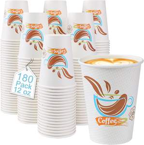 แก้วกาแฟขนาด 12 ออนซ์, แก้วกาแฟกระดาษขนาด 12 ออนซ์, แก้วแบบใช้แล้วทิ้งป้องกันการรั่วซึมสำหรับเครื่องดื่มเย็นหรือเครื่องดื่มร้อน - Product Image 1
