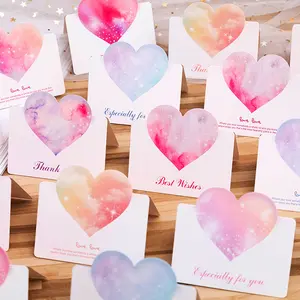 wholesale Love instock heart shape thank you card cake accessories greeting invitation custom printed happy birthday cards