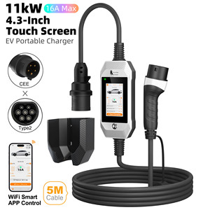 Cargador de Vehículos Eléctricos Feyree Tipo 2 de 11 kW Trifásico, 32A, Pantalla Táctil, Control por Aplicación, EVSE Portátil para Uso en Exteriores - Product Image 1