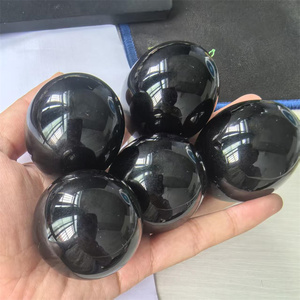 Nuevas Esferas de Cristal Espiritual de 40 mm, Bola de Cristal de <span class=keywords><strong>Obsidiana</strong></span> Negra Natural en Venta - Product Image 4