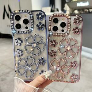 For iPhone 16 Pro Max Luxury <strong>Flash</strong> Flowers Diamond Plating Frame Phone <strong>Case</strong> for iPhone 12 13 14 15 16 <strong>Plus</strong> Soft Protective Cover - Product Image 6