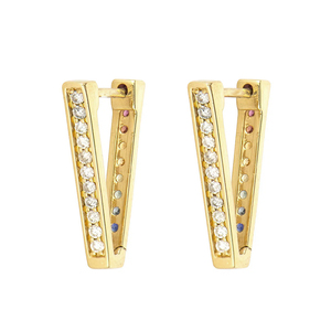 <span class=keywords><strong>Boucles</strong></span> <span class=keywords><strong>d</strong></span>'oreilles créoles en <span class=keywords><strong>argent</strong></span> 925 avec diamants CZ arc-en-ciel double face Gemnel, <span class=keywords><strong>boucles</strong></span> <span class=keywords><strong>d</strong></span>'oreilles dorées statement, bijoux à trois étages - Product Image 2