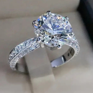 Anello con cristalli a sei punte per donna, tono argento, elegante, minimalista, accessorio per feste e uso quotidiano - Product Image 2