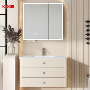 Nouveau design, <span class=keywords><strong>meuble</strong></span>-lavabo <span class=keywords><strong>de</strong></span> <span class=keywords><strong>salle</strong></span> <span class=keywords><strong>de</strong></span> <span class=keywords><strong>bain</strong></span> en contreplaqué étanche, petit, avec vasque à poser et miroir, <span class=keywords><strong>de</strong></span> haute qualité - Product Image 1