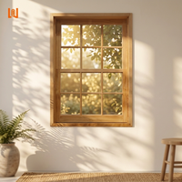 Modernes, schlichtes Holz-Aluminium-Doppelflügelfenster für Wohngebäude