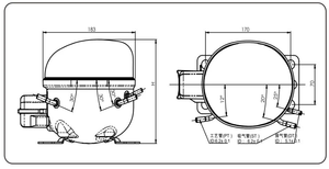 Compresor de <span class=keywords><strong>Refrigerador</strong></span> ADW77HV de Alta Calidad, 190W, HE, R134a - Product Image 2