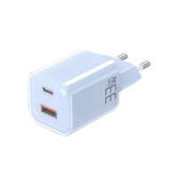Cargador GaN de 30W con Doble Puerto USB C+A, Mini Cargador de Pared PD con Enchufe Europeo, Certificado CE, Adaptador de Carga Rápida para iPhone 15 14 iPad