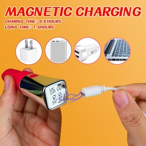 Lipstik getaran Mini 10 kecepatan, perangkat masturbasi wanita frekuensi kuat lompatan peluru dengan catu daya USB
