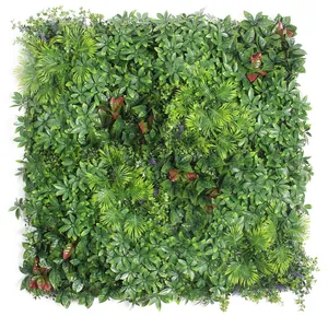 Fashion Artificial Grass Outdoor Boxwood Hedge Panels Foliage Bush Leaves Anti-uv Faux Mat Plastic Leaf Flower Wall Green