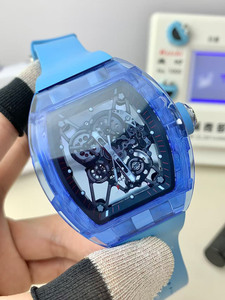 3501 Cool Blue Crystal Top-quality <b>Skeletonized</b> Tourbillon Waterproof <b>Automatic</b> Mechanical <b>Watch</b> for Men - Product Image 2