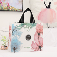Sac de courses écologique personnalisé en tissu non tissé laminé RPET, réutilisable, motif dessin animé, design pliable, pour l'emballage d'aliments et d'épicerie