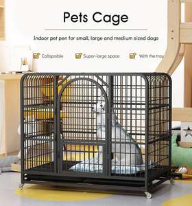 Dog Metal <strong>Cage</strong> Big <strong>Cages</strong> Iron Outdoor on Wheels Pink Dog <strong>Cage</strong> for Large Pets Easy to Install - Product Image 3