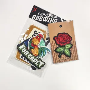Zoo supermarket promotional gift DIY embroidered patch custom iron on patches with packaging