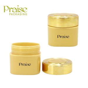 Refillable rộng miệng mỹ phẩm Kem Jar 180 gam vuông <span class=keywords><strong>PP</strong></span> nhựa mặt Kem <span class=keywords><strong>container</strong></span> với nắp vàng Bán buôn bao bì - Product Image 1