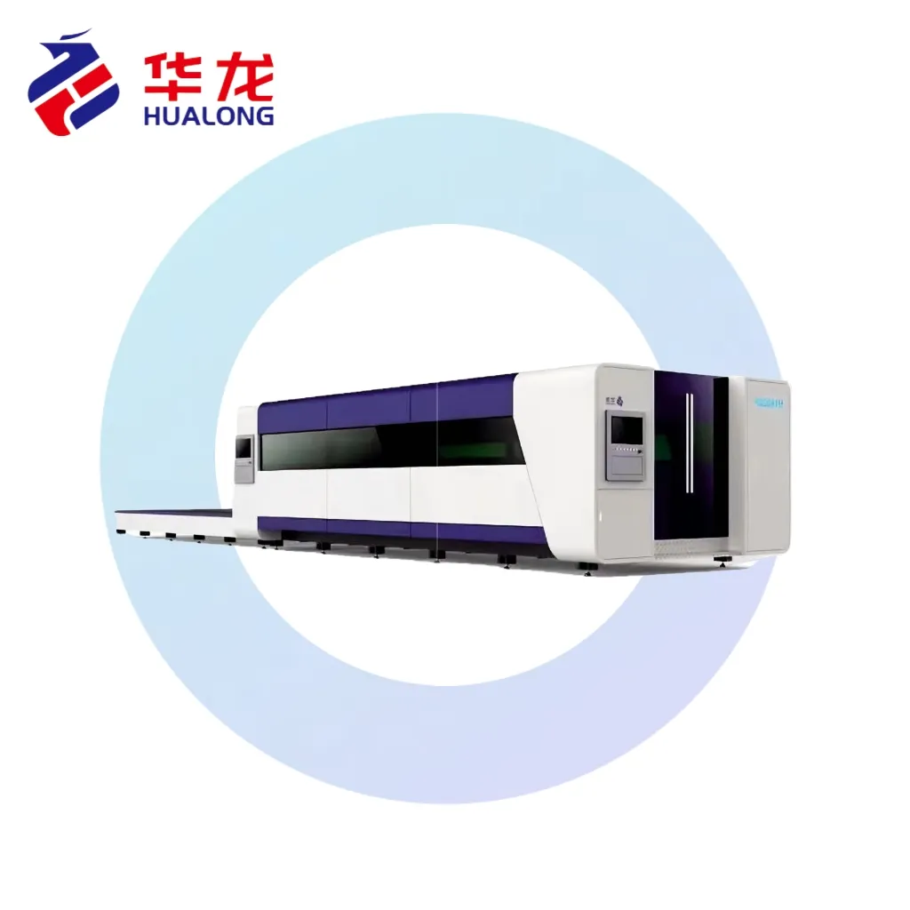 HUALONG High Power Full Enclosed 6025 6kw 12kw Metal Laser Cutter Cnc Fiber Laser Cutting Machine Sheet Metal