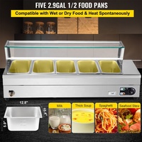 Bain-marie électrique industriel de table 5*1/2 plateaux pour maintien au chaud des aliments