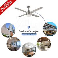 Ventilateur de plafond intelligent 1stshine 52 pouces avec pales métalliques, style industriel contemporain, puissant flux d'air et éclairage LED