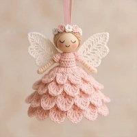 Kit de décoration ange en peluche au crochet en gros porte-clés sac de poupée en peluche pendentif doux coloré porte-clés ange tricoté