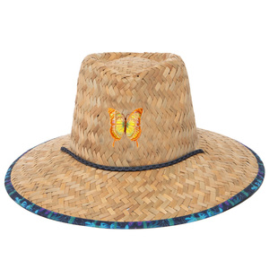 Bán buôn tùy chỉnh có thể điều chỉnh dây đeo cằm nhân viên cứu hộ mũ rơm dưới vành in UV bảo vệ mùa hè bóng người đàn ông mũ rơm Mũ bãi biển <span class=keywords><strong>hat</strong></span> - Product Image 3