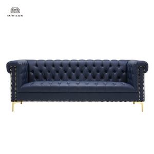 التخصيص رمادي الأخضر البحرية الأزرق الأسود تان البني النسيج المخملية تشيسترفيلد غرفة المعيشة جودة عالية فو أريكة جلدية - Product Image 4