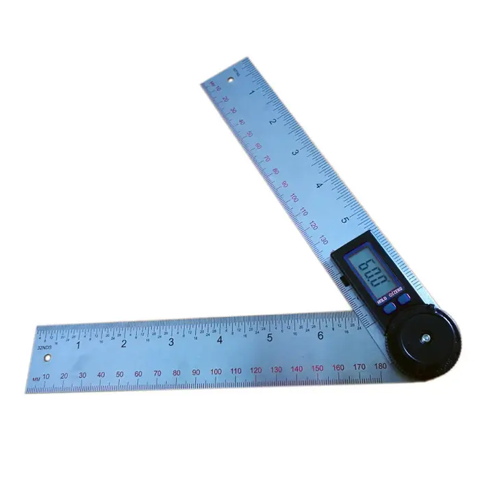 eOUTIL DL600 200mm/7inch Stainless Steel Digital Angle Finder Ruler 0~999