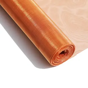 EMF RF Shielding Pure Copper Wire Mesh / Pure Copper Wire Mesh Screen Fabric For Faraday Cage