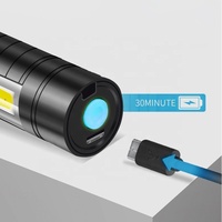 Nouvelle lampe torche COB à faisceau spot et large, lampe de travail et torche LED portable rechargeable, torche tactique avec zoom et focalisation