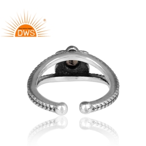 Bague Labradorite de feu indienne Bijoux en pierres précieuses Vente en gros Look antique Bague en argent sterling 925 Collection classique - Product Image 4