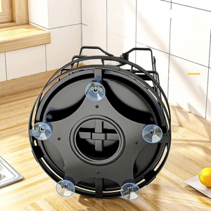 Étagère à vaisselle rotative à 360° avec double niveau en métal pour une utilisation en cuisine, design moderne - Product Image 5