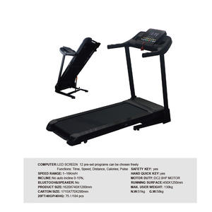 Esteira Elétrica Premium de Alta Qualidade para Uso Interno com Tela LED, Vários Programas Pré-definidos, Chave de Segurança e Monitor de Frequência Cardíaca - Product Image 2