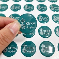 Autocollant en résine époxy 3D personnalisé, étanche, transparent, rond, avec logo, adhésif en gel souple en relief