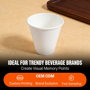 Custom Printed Single Wall Food Grade Paper <b>Cups</b> <b>Disposable</b> Hot Drink Use Flexible MOQ Available - Product Image 2