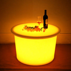 Colorecדקו פנים עגול חיצוני עגול הוביל שולחן סיום רב תאורה צבע מרובים השתנה שולחן בר עמיד למים סלון הוביל שולחן - Product Image 1