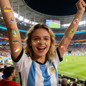 Adesivi Temporanei per il Viso per la Coppa del Mondo 2026 Canada-USA-Messico, <span class=keywords><strong>Tatuaggi</strong></span> di Calcio per Bambini - Product Image 3