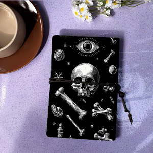 A6 Handmade Cổ Điển Máy Tính Xách Tay 160 Trang Hoàn Hảo Khuôn Viên Máy Tính Xách Tay Cho Sinh Viên Với Hộp Sọ Xương Mắt Biểu Tượng Vỏ Mô Hình Trên T - Product Image 3