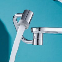 Rallonge de Robinet Rotative Multifonctionnelle en Acier Inoxydable, Bras Universel Pivotant à 1080 Degrés, Extension Rotative pour Évier